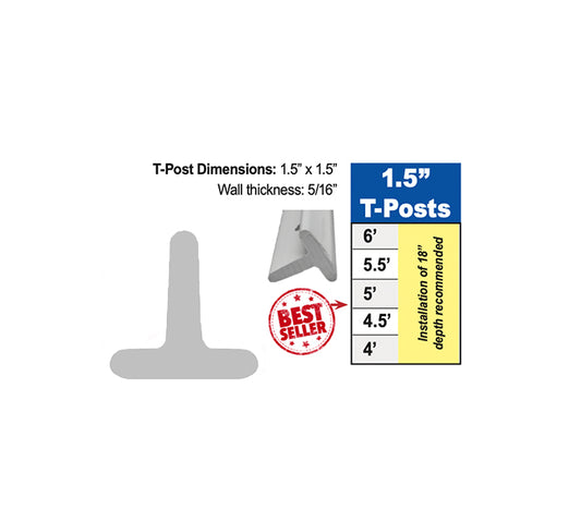 Rigid PVC T-Post 1.5"